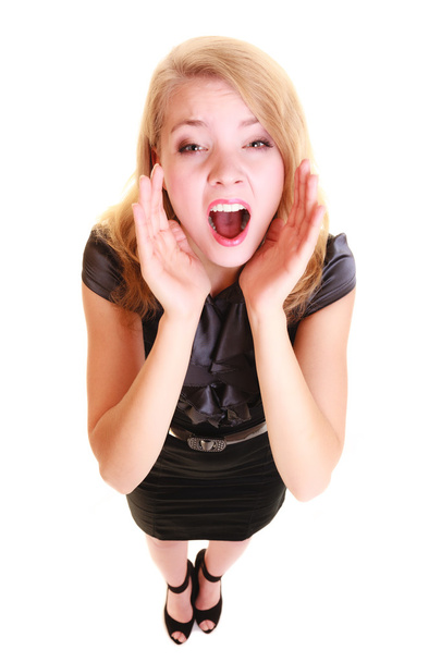 woman blonde buisnesswoman shouting - Photo, image