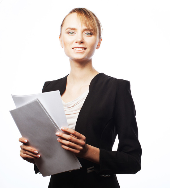 young business woman with paper - Foto, immagini