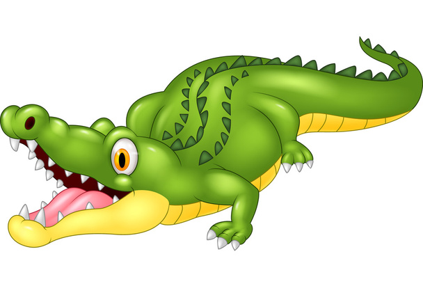 Rajzfilm krokodil boldog - Vektor, kép