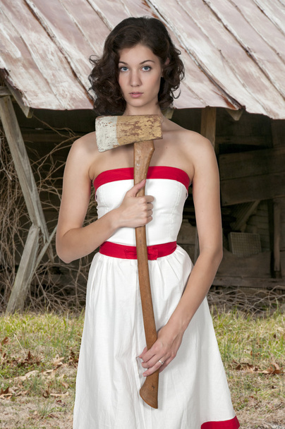 Woman with Axe - Photo, Image