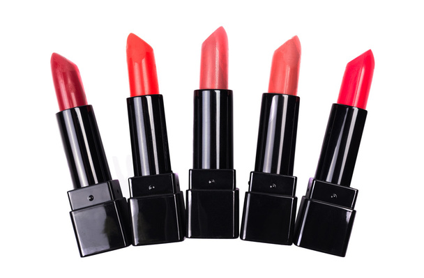 Stijlvolle, modieuze, heldere lipstick - Foto, afbeelding