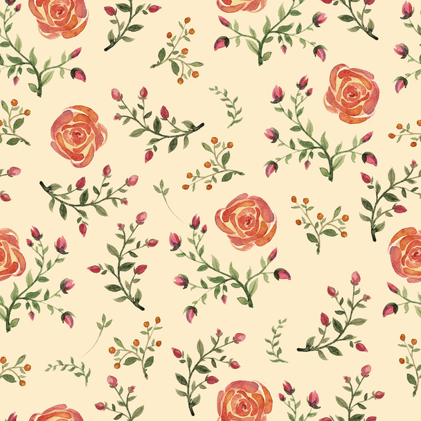 flowers watercolor pattern - Фото, изображение