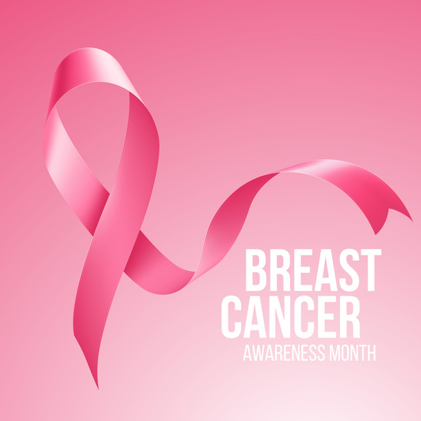 Breast Cancer Awareness Ribbon Background. Vector illustration - Vector, Image