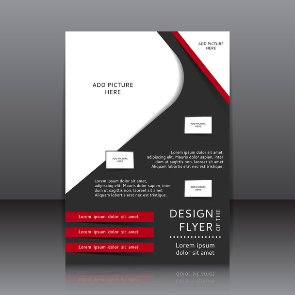 Векторный дизайн черной листовки с красными элементами
 - Вектор,изображение