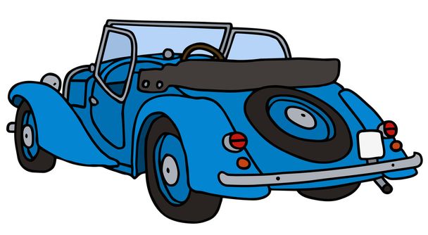 Vintage mavi cabriolet - Vektör, Görsel