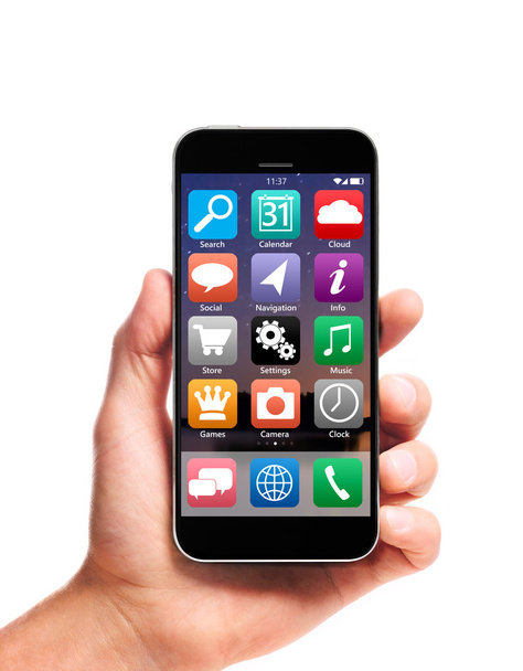 modern smartphone in hand - Foto, afbeelding