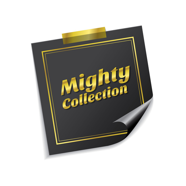Mighty Collection Golden Sticky Note - Vector, imagen