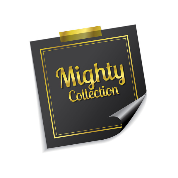 Mighty Collection Golden Sticky Note - Vetor, Imagem