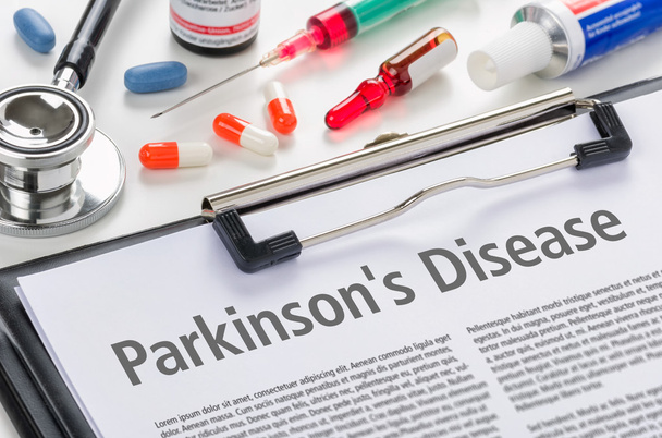Rozpoznanie choroby Parkinsona, napisane w schowku - Zdjęcie, obraz