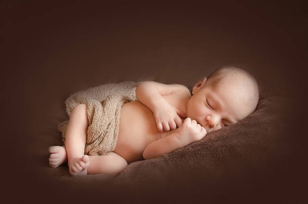 Newborn baby boy asleep - Photo, Image