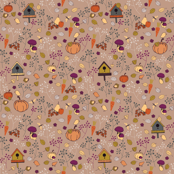 Seamless autumn pattern - Vektori, kuva