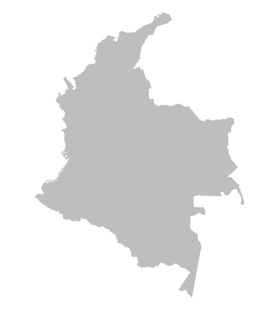 γκρι χάρτη της Κολομβίας - Διάνυσμα, εικόνα