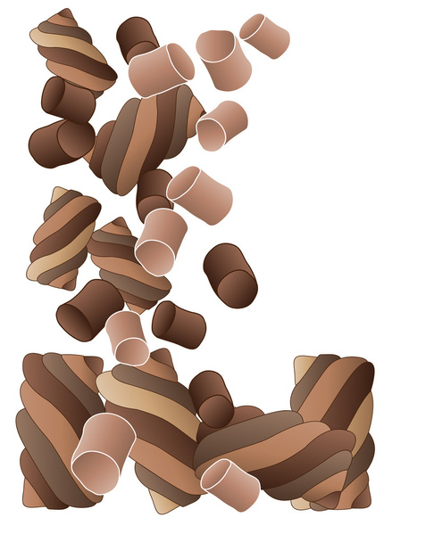 chocolade marshmallows - Vector, afbeelding