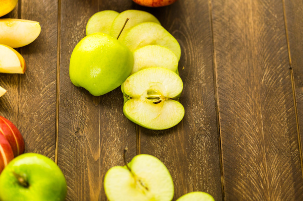 manzanas orgánicas en rodajas
 - Foto, imagen