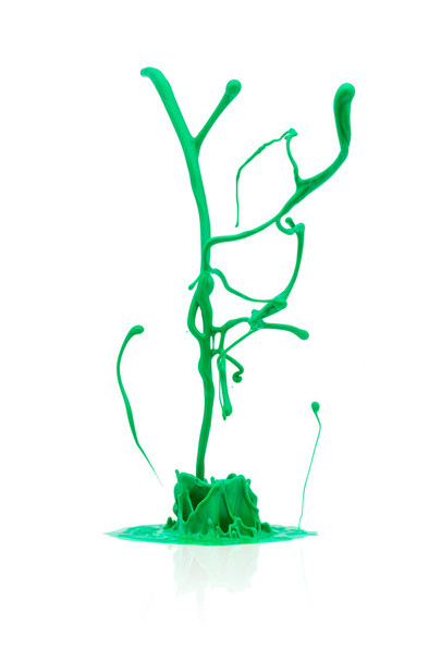 абстрактна зелена фарба розбризкування ізольована на білому
 - Фото, зображення