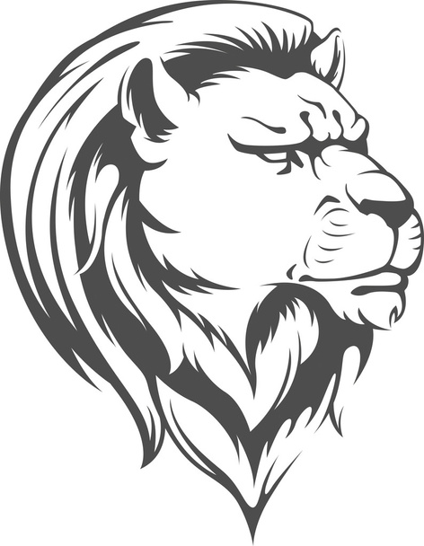 Heraldikai oroszlán fej vektor sziluett - Vektor, kép