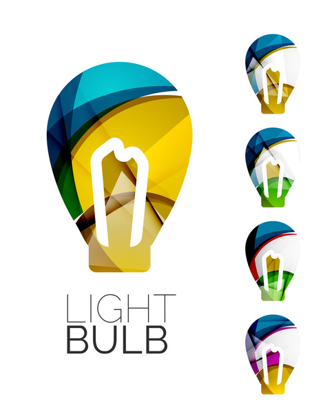 Set of abstract light bulb icons - Vector, Image