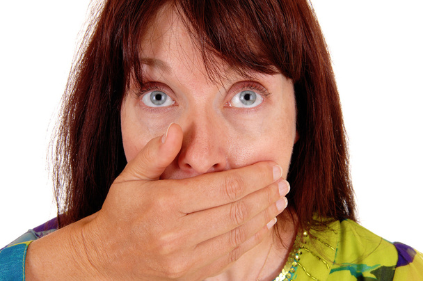 Closeup of a very scared woman. - Photo, Image