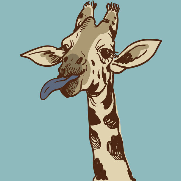 Zürafa çizilmiş resmi el - Vektör, Görsel
