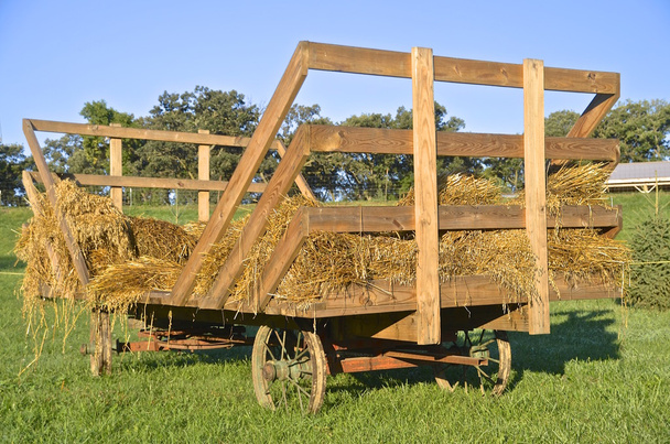 Steel wheeled straw rack - Fotoğraf, Görsel