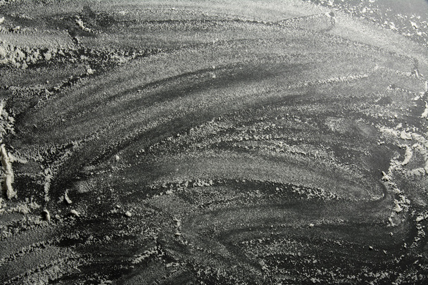 white flour dusted, black background - Photo, Image