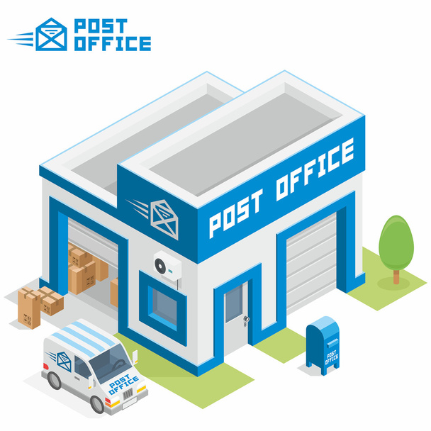 Post office building - Vector, Image