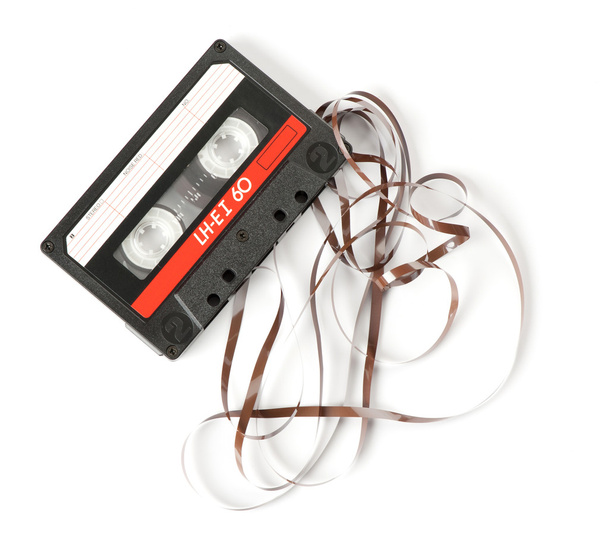 Old audio cassette isolated on white - Foto, imagen