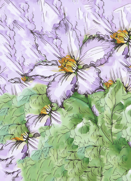 Acquerello astratto sfondo floreale con bellissimi fiori colorati
 - Vettoriali, immagini