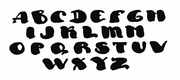 Watercolor hand drawn alphabet. Vector illustration. Brush painted letters. - Вектор,изображение