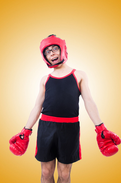 Funny boxer isolated on the white background - Photo, Image