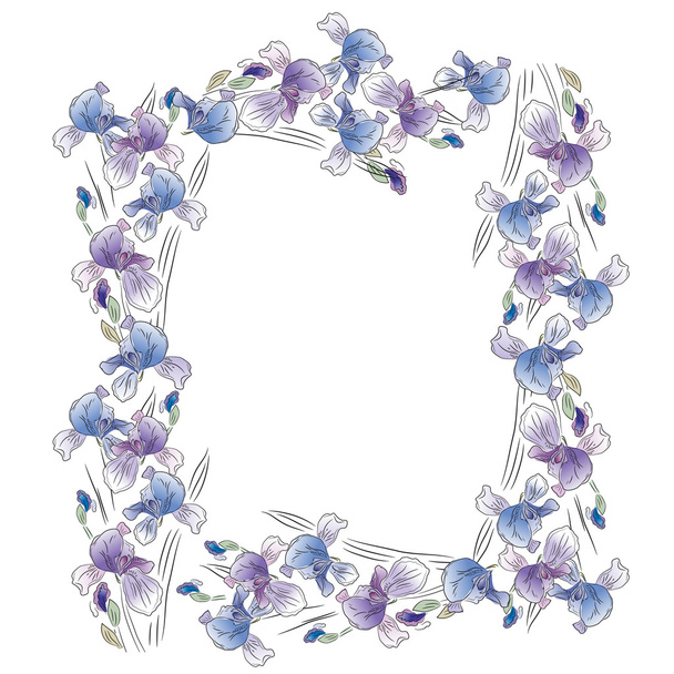 Frame with irises - Вектор, зображення
