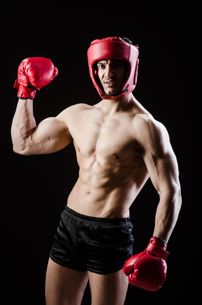 Muscular man in boxing concept - 写真・画像