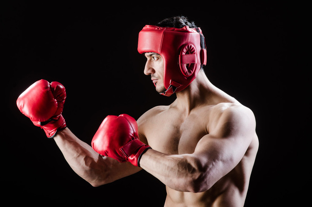 Muscular man in boxing concept - Foto, imagen