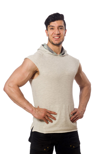 Muscular man isolated on the white - Photo, Image