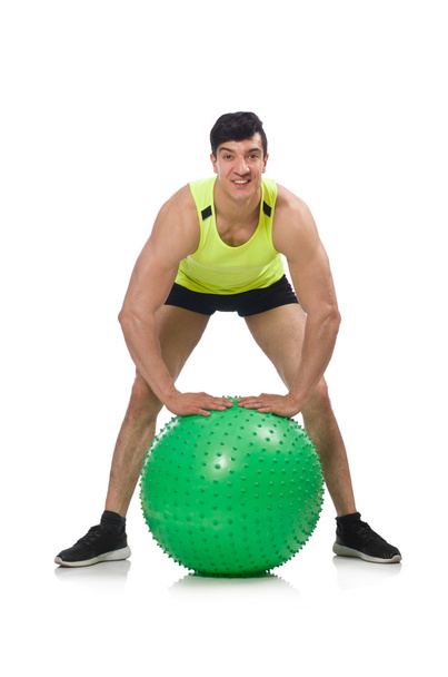 Man with swiss ball - Foto, afbeelding