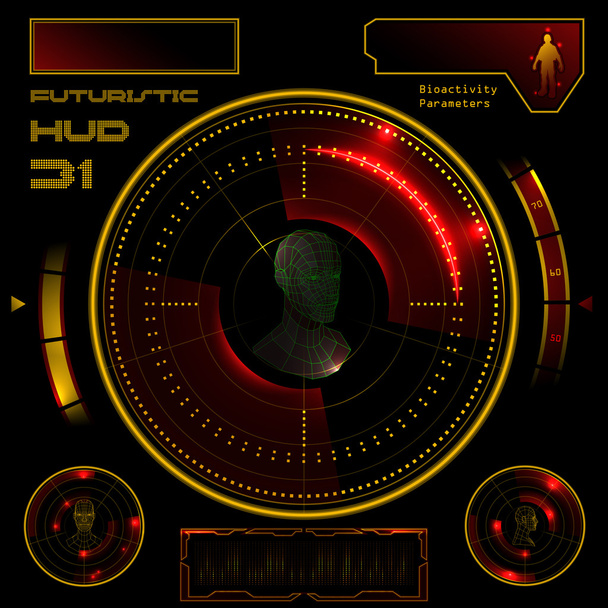 Interface de usuário futurista tela sensível ao toque HUD
 - Foto, Imagem