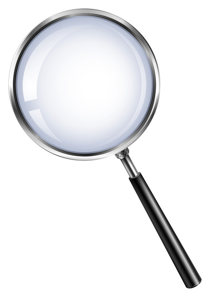 Magnifying glass on white - Vector, Image