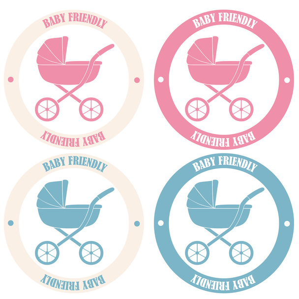 Baby friendly stickers - Вектор, зображення