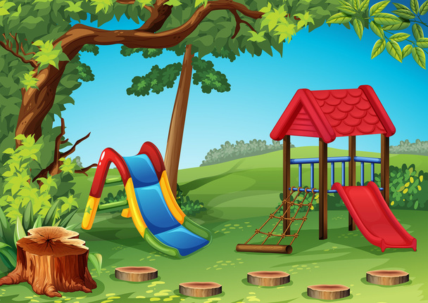 Dětské hřiště v parku - Vektor, obrázek