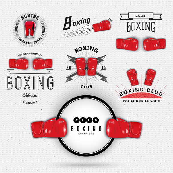 Insignes de boxe logos et étiquettes pour toute utilisation
 - Vecteur, image