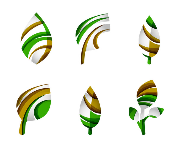 Reihe abstrakter Öko-Blatt-Symbole - Vektor, Bild