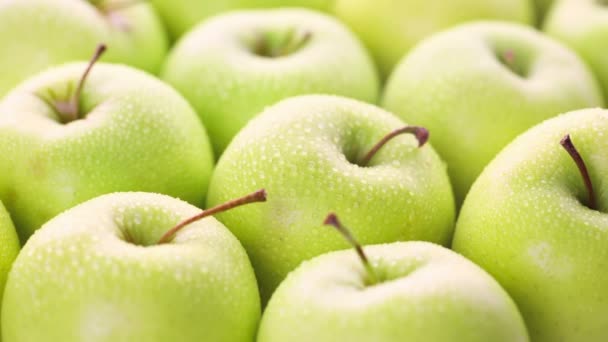 ekologiczne zielone jabłka - Materiał filmowy, wideo
