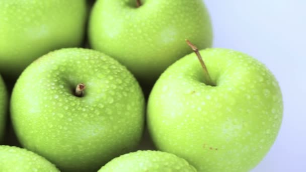 Organické zelená jablka - Záběry, video
