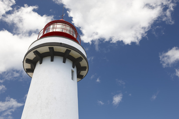 トポ、サン Jorge、アゾレス諸島で赤と白の灯台。ポルトガル - 写真・画像