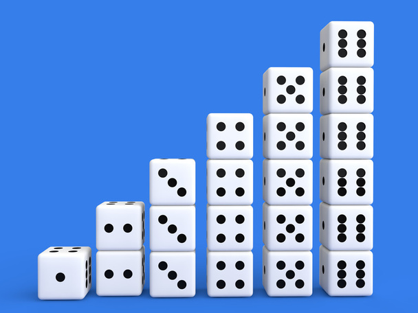 3d dices progress chart - Photo, Image