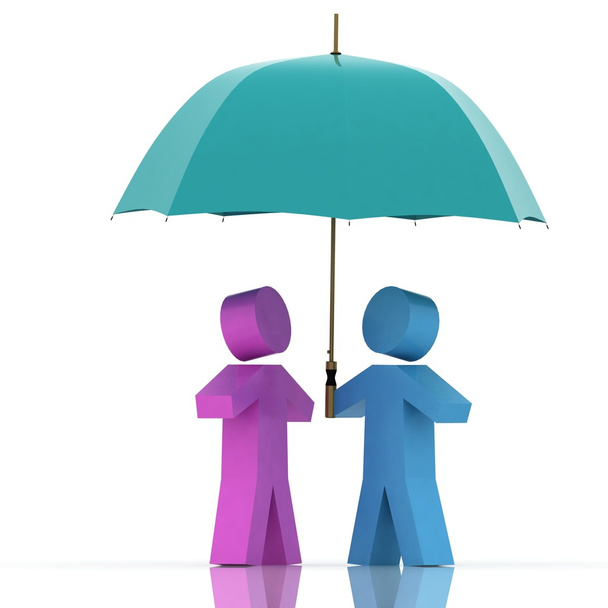 Two persons with umbrella - Фото, зображення
