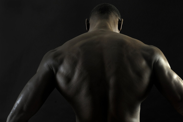 Rücken eines nackten afrikanischen Jungen, - Foto, Bild