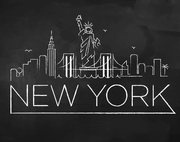New York City Skyline - Vector, afbeelding