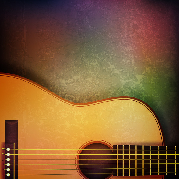 abstraktní grunge pozadí s akustická kytara - Vektor, obrázek