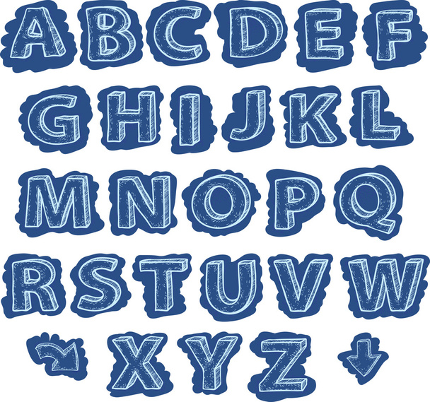 Cartoon alphabet - Vetor, Imagem